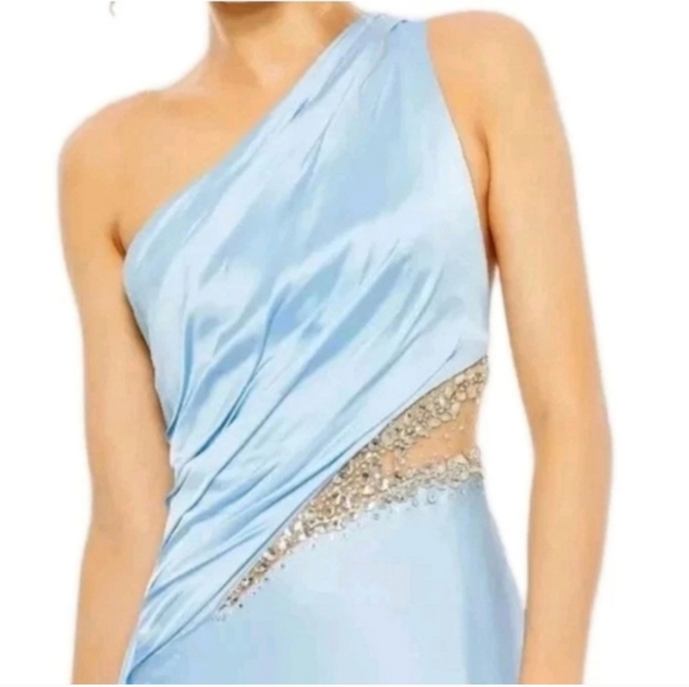 Mac Duggal One Shoulder Embellished Formal Gown Size 6 Blue - Picture 2 of 6
